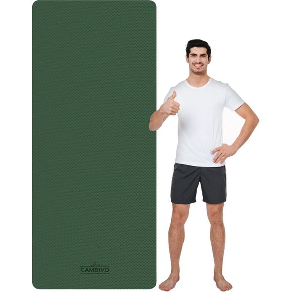 Cambivo Tappetino Palestra Antiscivolo 213Cm X 81Cm X 6Mm, Tappetino Yoga Tappetino Pilates Tpe, Materassino Palestra Per Fitness Gym Ginnastica Workout Sport-image