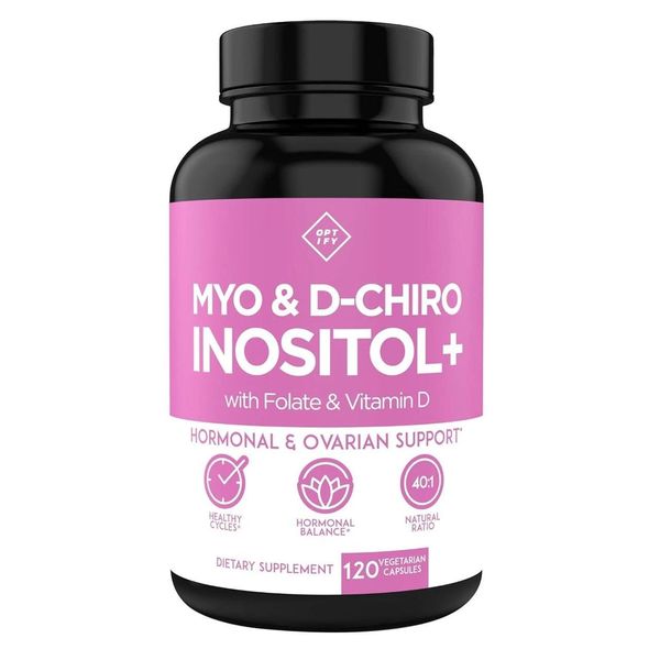 Myo & D-Chiro Inositolo (120 Capsule) Integratore Alimentare, Salute Delle Donne, Sistema Immunitario, Equilibrio Ormonale, Vitamina D3, Folato, Fertilità-image