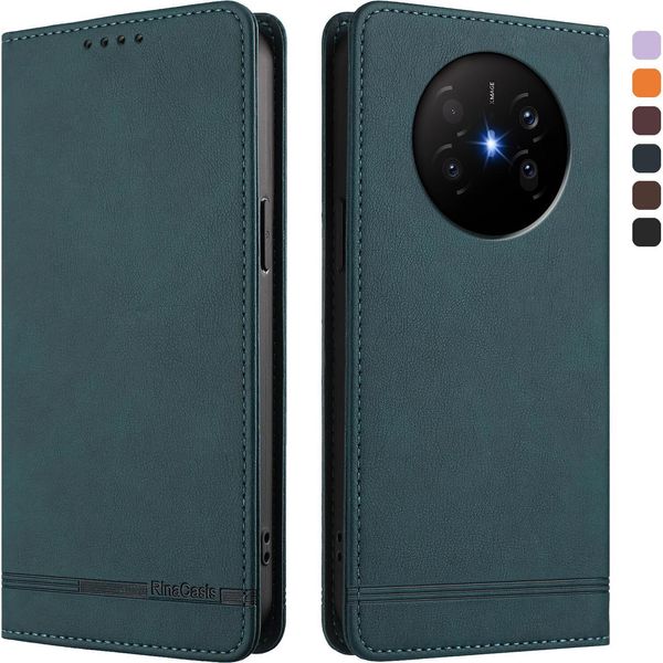 Custodia Per Huawei Mate 70 Air, Custodia Retro In Finto Cuoio Con Supporto E Slot Per Carte Di Credito Verde-image