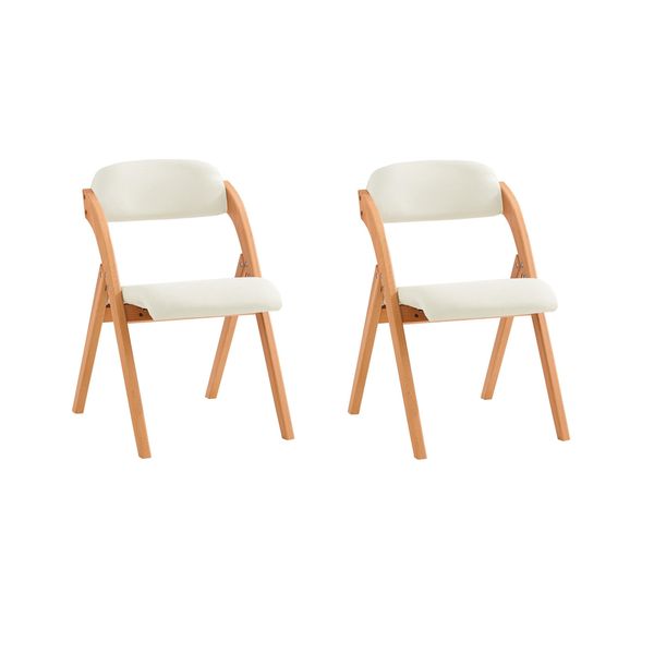 Sobuy Sedia Pieghevole In Legno Imbottita Set Di 2 Sedie Ergonomiche Da Cucina Sedia Da Pranzo Pieghevole Salvaspazio Pronta Per Essere Assemblata Per Cucina Balcone Ufficio Fst92-Wx2-image