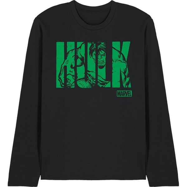 Hulk - T-Shirt Unisex Uomo/Donna, Manica Lunga TV28601 (M) (Nero)-image