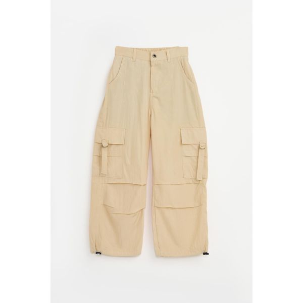 Bonito | Pantaloni Da Jogging Cargo Per Bambina - Taglia 128 (7-8 Anni) - Nero - Leggeri - Comodi - Perfetti Per La Primavera E L'estate-image