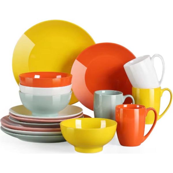 Set Da Portata Montario - 16 Pezzi - 4 Persone - Zomers Design - Piatti Per La Cena, Piatti Fondi E Piatti Per La Colazione - Robuste Stoviglie In Ceramica-image