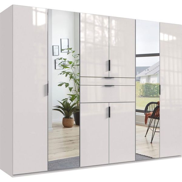 Armadio Ad Ante Battenti Moldau Armadio Con Specchio, Disponibile In Bianco / Bianco Lucido-image