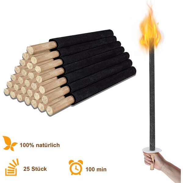 Torce Tolletour Torce Da Giardino Torce Di Cera Di Alta Qualità Tempo Di Combustione Vario Torce Di Cera Di Alta Qualità Con Tempi Di Combustione Diversi 90Min 72Cm 150X-image