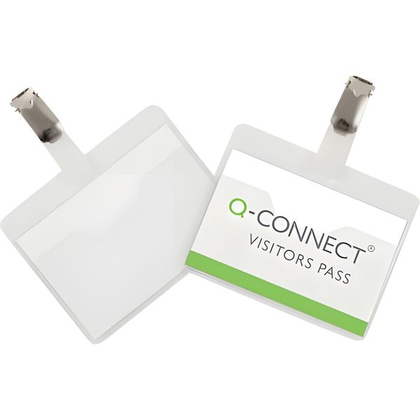 Q-Connect® KF01560 Badge Portanome - Con Clip, Aperto, 90 X 60 Mm-image