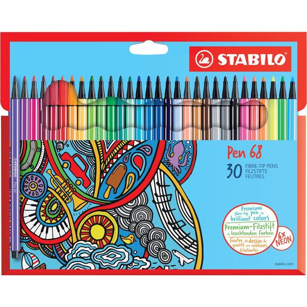 Stabilo Pen 68 Cardboard Wallet Marcatore Medio Multicolore 30 Pz-image