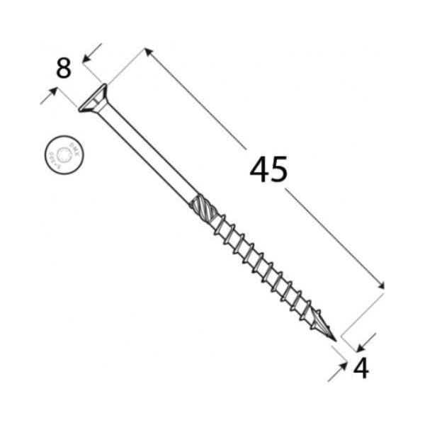 Dmx - Viti Per Costruzione In Legno Con Testa Svasata Cs - Torx Da 4 Mm - Zincatura Galvanica-image