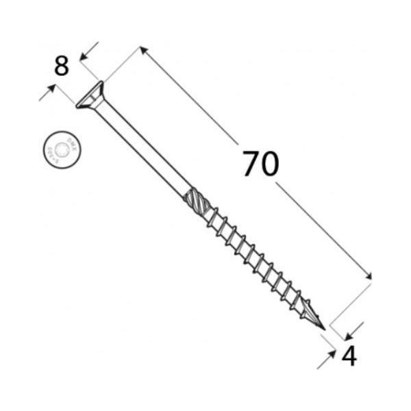 Dmx - Viti Per Costruzione In Legno Con Testa Svasata Cs - Torx Da 4 Mm - Zincatura Galvanica-image