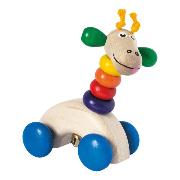 Detoa Giraffa In Legno Su Ruote-image