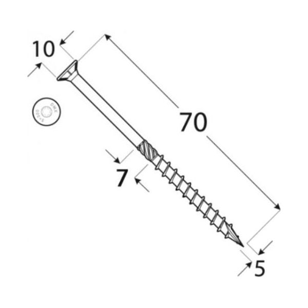 Dmx - Viti Da Costruzione Per Legno Con Testa Svasata Cs - 5Mm Torx - Zinco Galvanizzato-image