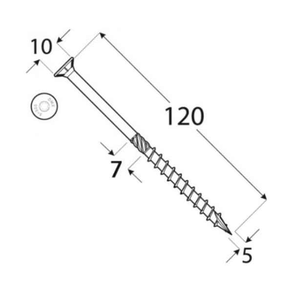 Dmx - Viti Da Costruzione Per Legno Con Testa Svasata Cs - 5Mm Torx - Zinco Galvanizzato-image