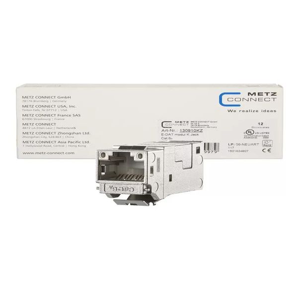 Metz Connect Modulo E-DAT Keystone Cat.6A Jack 180°, 12Er Vpe (130910KZ)-image