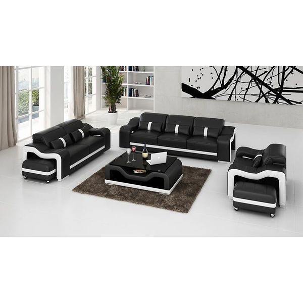 Divano In Pelle Divano Zona Giorno Divano Angolare Set Angolare Design Divano Moderno +Usb Nuovo-image