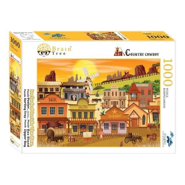 Brain Tree Puzzle Western Town 1000 Pezzi-image