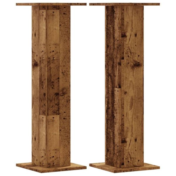 Vidaxl Supporto Per Piante 2 Pz. Aspetto Legno Recuperato 30X30X95 Cm Materiale A Base Di Legno-image