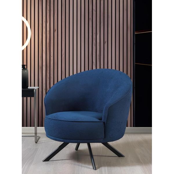 Poltrona Imbottita Blu Di Design Per Il Soggiorno Elegante Poltrona Imbottita Poltrona Moderna-image
