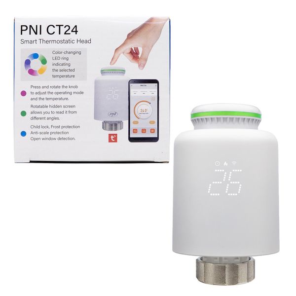 Testa Termostatica Intelligente Pni CT24 Per Radiatori, Applicazione Mobile Tuya Smart-image