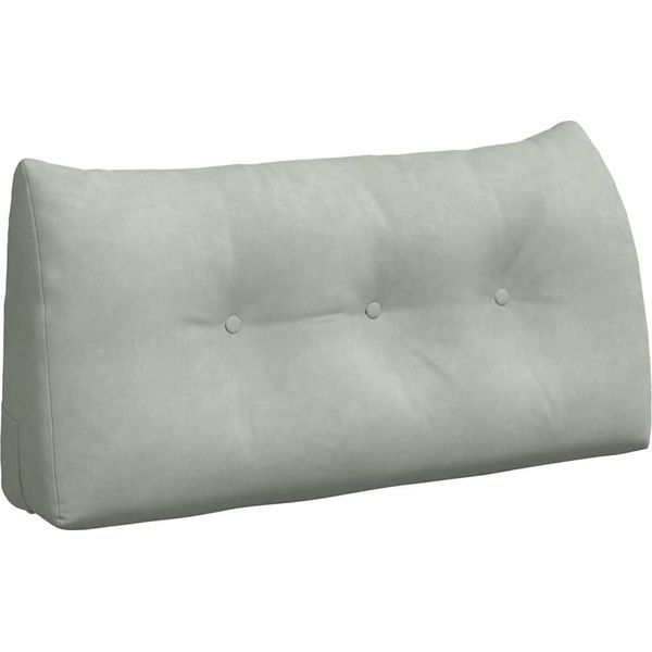 Vidaxl Cuscino Per Lo Schienale Grigio Chiaro 100 X 24 X 50 Cm In Velluto-image