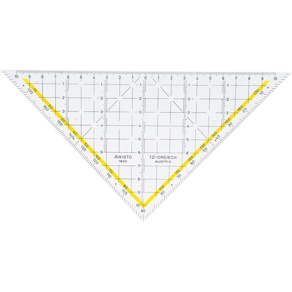 Aristo AR1650/1 Triangolo Da Disegno Tz-Triangle®, Plexiglas® Senza Impugnatura, 225 Mm, Trasparente-image