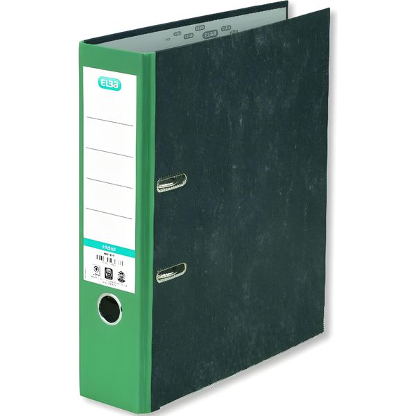 Elba 100023248 Cartella Smart Marmo Nuvolato Originale, Con Etichetta Incollata Sul Dorso, Larghezza Dorso 8 Cm, Verde-image