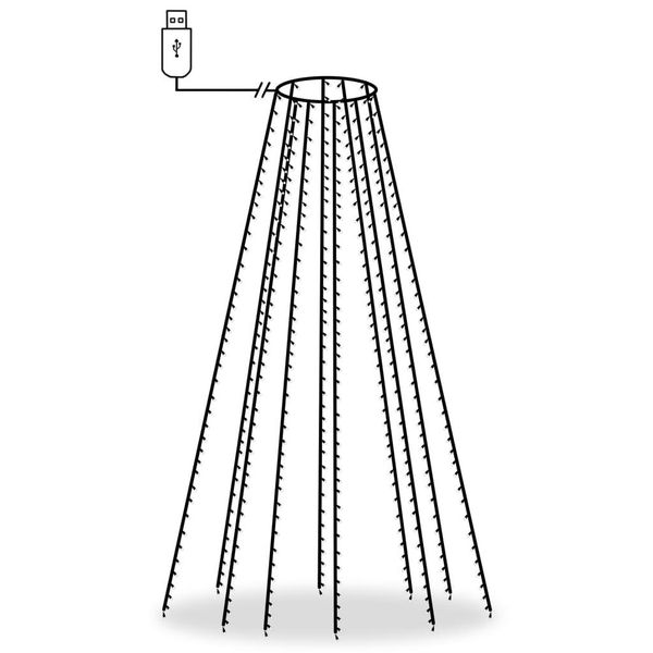 Vidaxl Rete Luminosa Per Albero Di Natale Con 400 Led Bianco Freddo Da 400 Cm-image