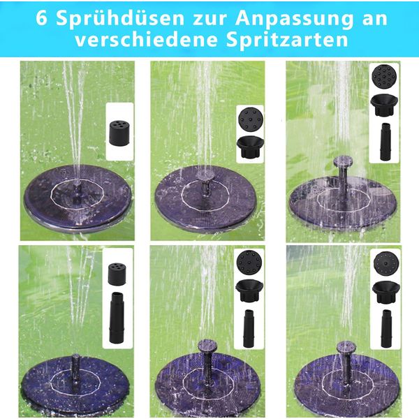 Jiubiaz Pompa Solare Da Giardino 190L/H 7V/1.5W Fontana Fontana Pompa Stagno Moduli Solari Stagno Acqua Caratteristica Fontana Solare-image