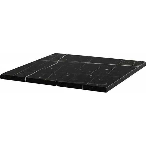 Piano Quadrato Laminato 70 X 70 Cm In Marmo Nero - Oviala Haussmann-image