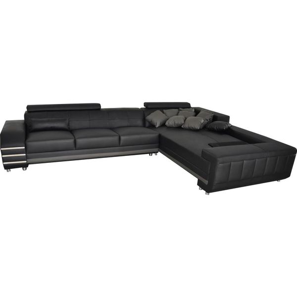 Divano Angolare In Pelle + Imbottitura Usb Seduta Suite Zona Giorno Design Xxl Forma U Angolare-image