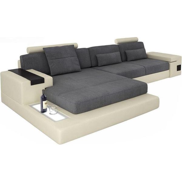 Divano Divano Angolo Mobili Imbottiti Soggiorno L-Forma Moderna Design Tessuto Tessuto-image