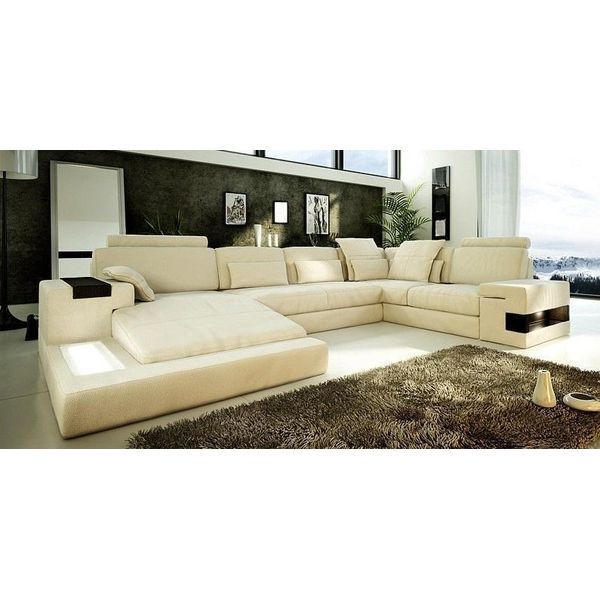 Divano In Pelle Divano Imbottito Design Angolare Zona Giorno Set Angolare Grandi Divani-image