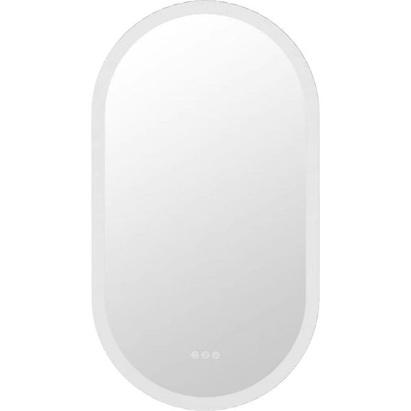 Specchio Da Bagno Ovale A Led - Con Illuminazione, Sensore Tattile E Antiappannamento - 50X100Cm - Per Il Bagno - Montaggio A Parete - Luce Dimmerabile-image