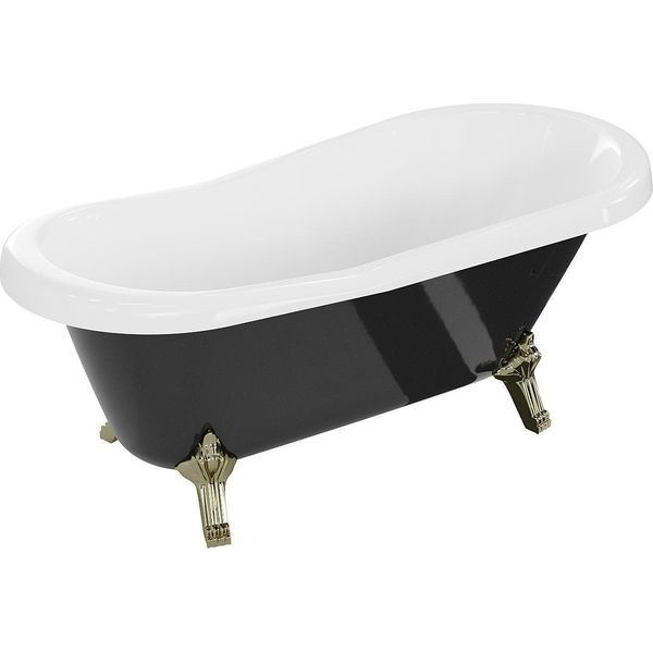 Vasca Da Bagno Autoportante Retro 150X73 Cm Oro Nero-image