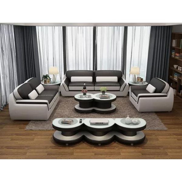 Divano Di Design Set Di Divani In Pelle 321 Posti Divano Moderno Zona Giorno-image