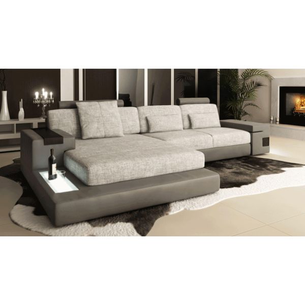 Divano Di Design, Divano Ad Angolo, Mobili Imbottiti, Soggiorno, Forma A L, Tessuto Moderno Ed Elegante-image
