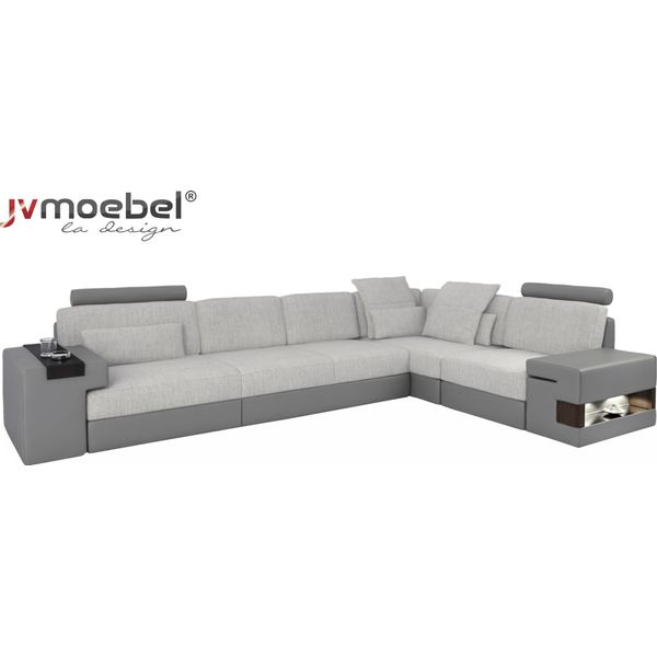 Divano Moderno Di Design Divani A L Grigi Nuovo Divano Angolare Divani Da Salotto In Pelle-image