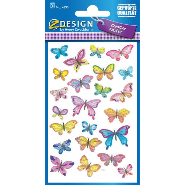 Adesivi Decorativi Avery Zweckform® 4390 Z-Design, Farfalle, 3 Fogli/69 Adesivi-image