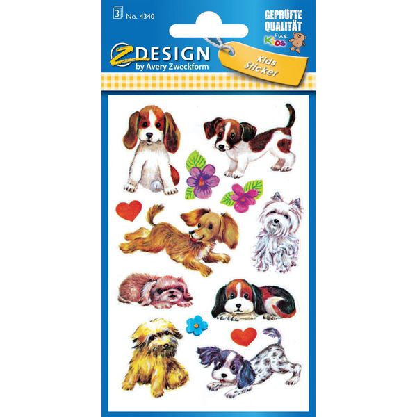 Avery Zweckform® 4340 Z-Design 4340, Adesivi Decorativi, Cani, 3 Fogli/26 Adesivi-image