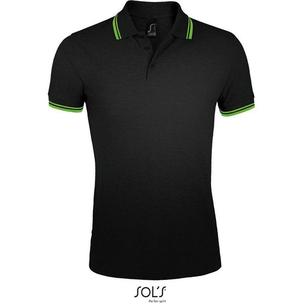 Sols 00577 | Polo Da Uomo Pasadena - Colore: Nero/Lime - Taglia: L-image