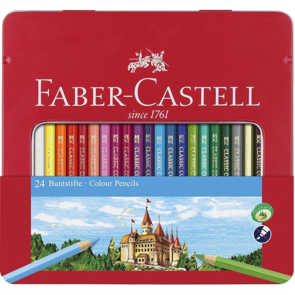 Faber Castell FC-115824 Kleurpotlood Faber-Castell Castle Zeskantig Metalen Etui Met 24 Stuks-image