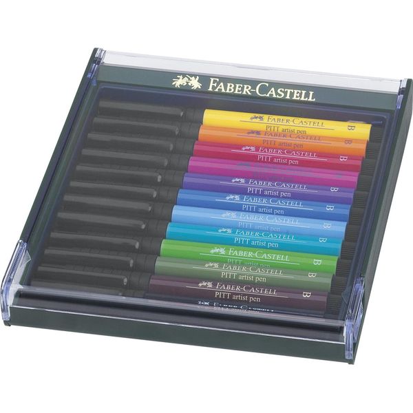 FABER-CASTELL Tuschestift Pitt Artist Pen, Bright, 12Er Etui-image