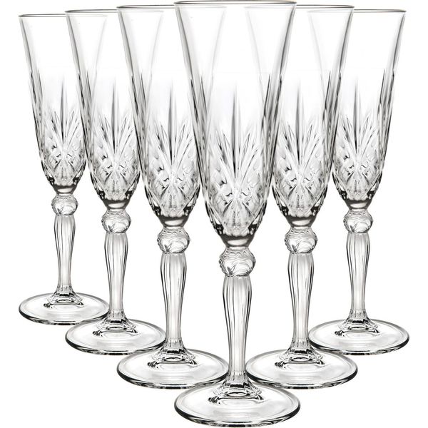Rcr Crystal Melodia Bicchieri Da Champagne In Vetro - 160 Ml - 6 Pezzi-image