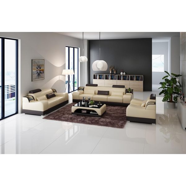 Set Di Divani Di Design Divano Imbottito Divani In Pelle 3+2 Posti Set Completo Nuovo Moderno-image