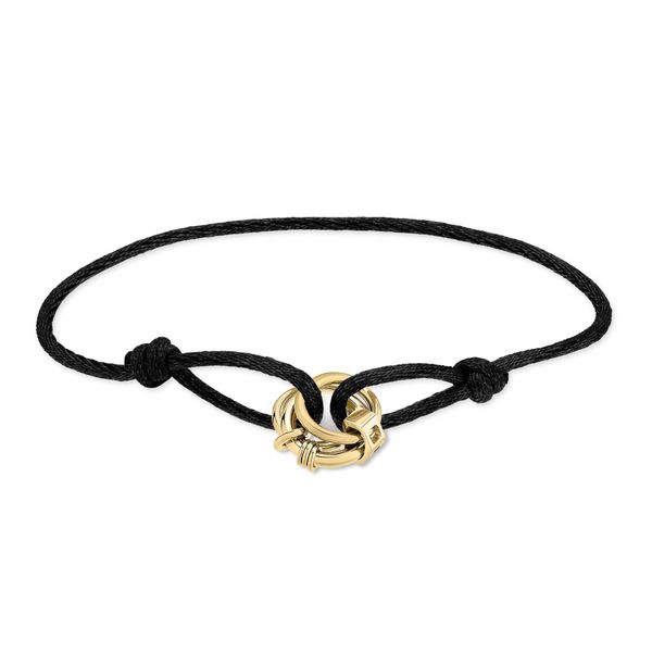 Armband Liebeskind Berlin "Schmuck Geschenk Nylonarmband Lora", Gelbgoldfarben, Schwarz, ArmbäNder, Damen, 21Cm, Edelstahl Nylon, Edelstahl, Nylon, Armband-image