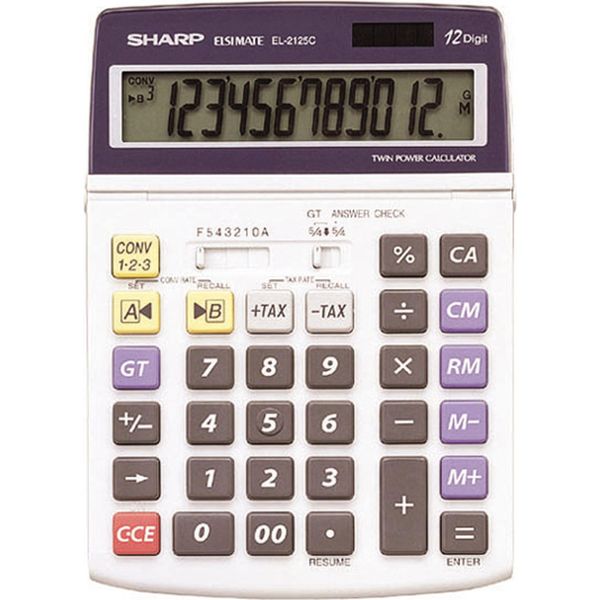 Sharp EL2125C Calcolatrice Desktop Calcolatrice Finanziaria Nero, Blu, Grigio-image