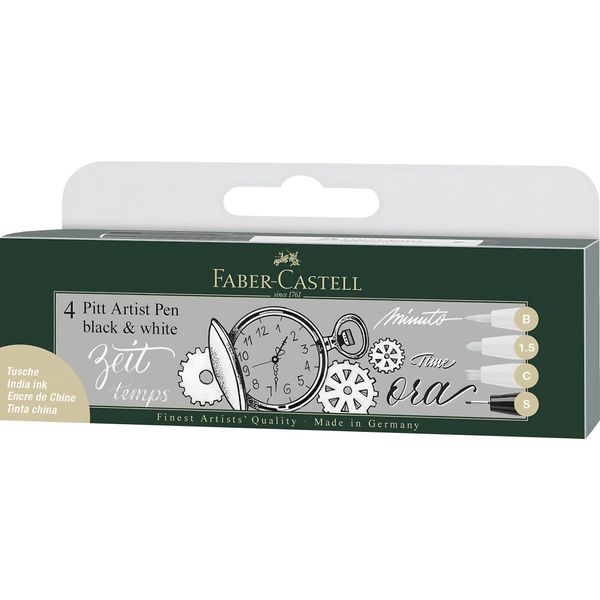 Faber Castell FC-167151 Tekenstift Faber-Castell Set Pitt Artist Pen Zwart En Wit-image