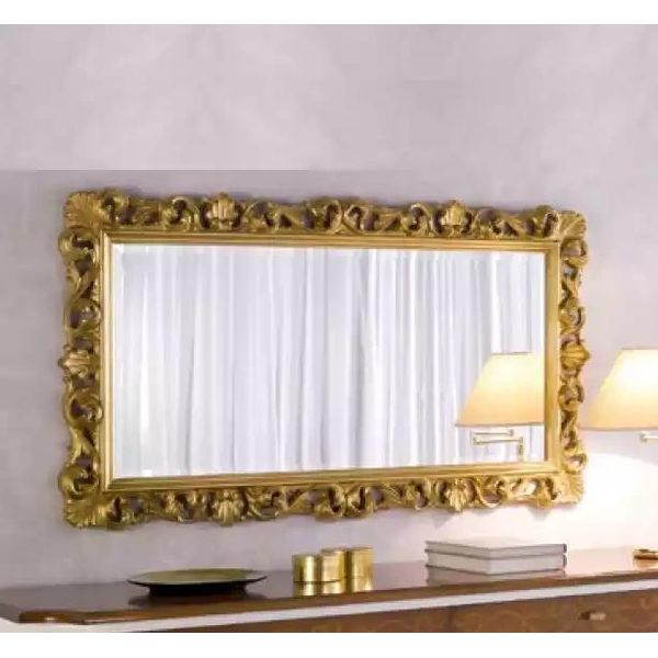 Specchio Specchio Da Parete Di Design Corridoio Soggiorno Bagno Legno Design 151X85-image