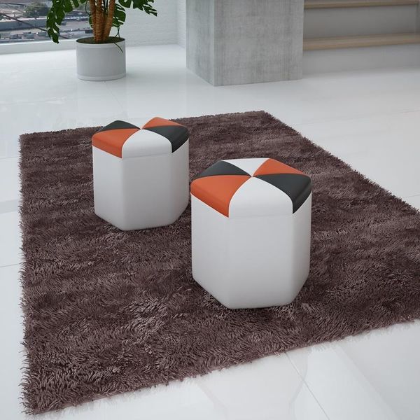 Sgabello Imbottito Di Design Poggiapiedi Ottomano Seduta Chaise Pufa Imbottita FT004-image