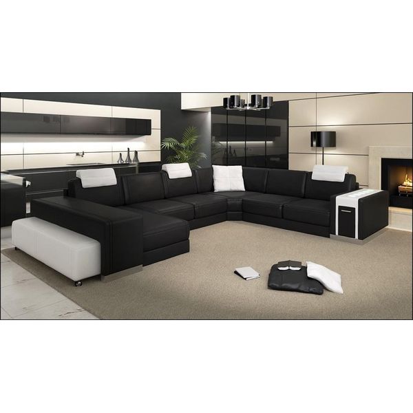 Zona Giorno Divano Di Design Divano Grande Imbottito In Pelle Divani Angolari Seduta Angolare PH3004-image