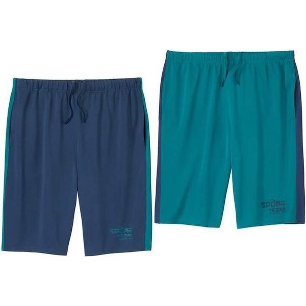 Atlas For Men - Pantaloncini Da Corsa 2-Pack Da Uomo AF2479 (Xl) (Blu Navy/Verde)-image